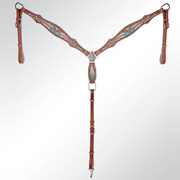 AMERICAN DARLING Western Horse Headstall Breast Collar Set Leather